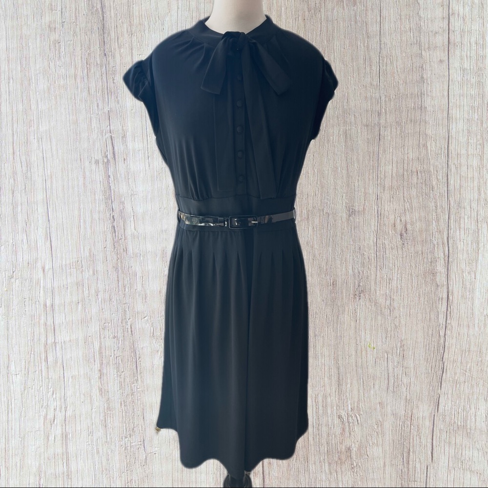 Worthington Black Button Belted Dress size 10